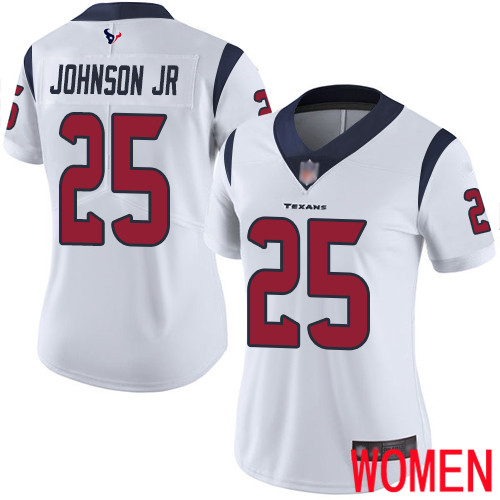 Houston Texans Limited White Women Duke Johnson Jr Road Jersey NFL Football #25 Vapor Untouchable->women nfl jersey->Women Jersey